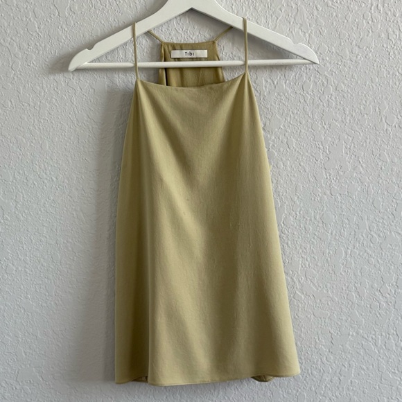 Tibi Soft Drape Square Neck Cami in Clay - Picture 1 of 13
